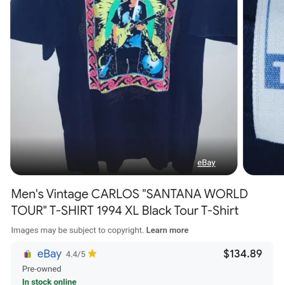 1994 Santana world tour concert shirt